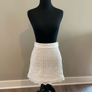 Classic white crochet skirt